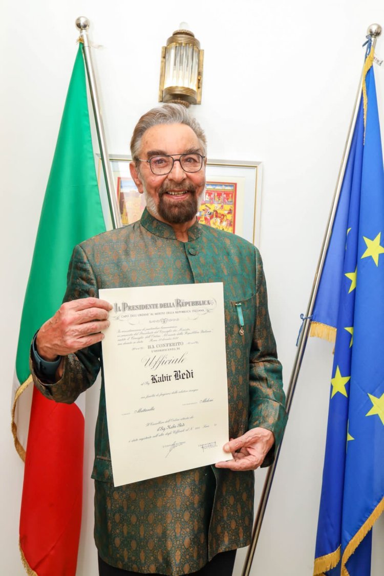 कबीर बेदी को इटली के सर्वोच्च सम्मानों में से एक द ऑर्डर ऑफ मेरिट से किया गया सम्मानित